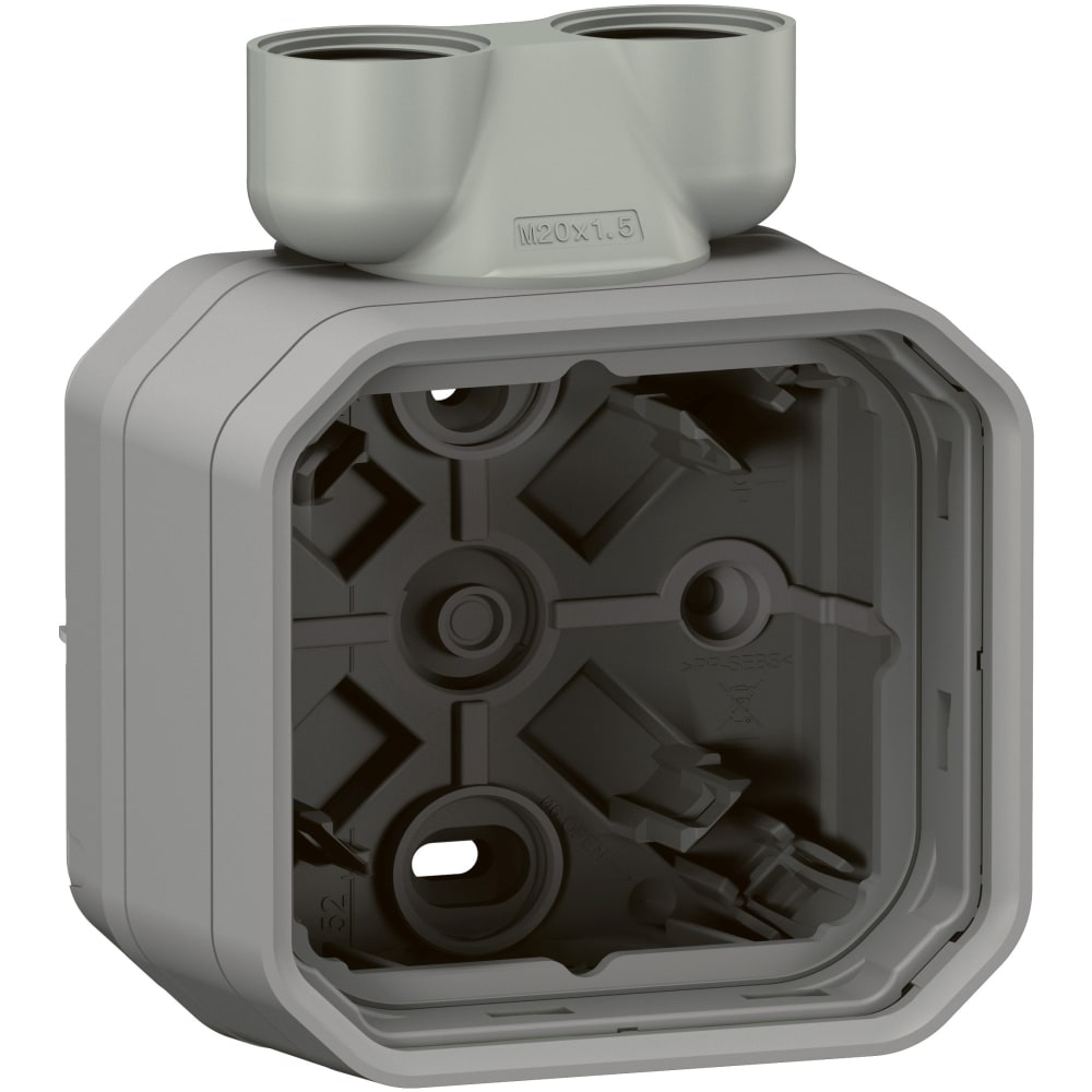 LEGRAND Plexo opbouwdoos 1 mechanisme 2xM20 ingang IP55 - IK08 grijs 069846L