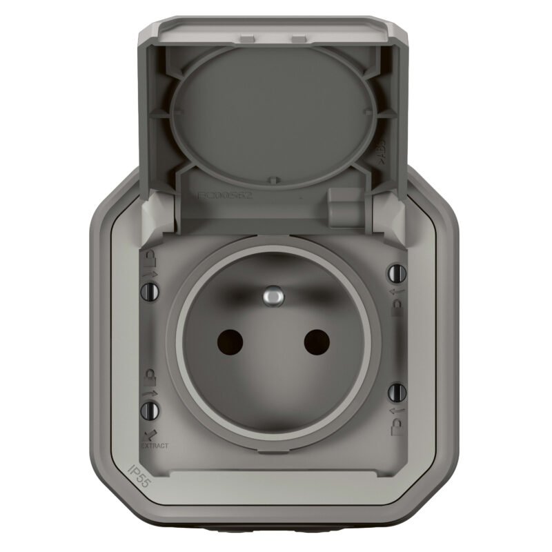 LEGRAND Plexo DIY contactdoos compleet IP55 - grijs 070003