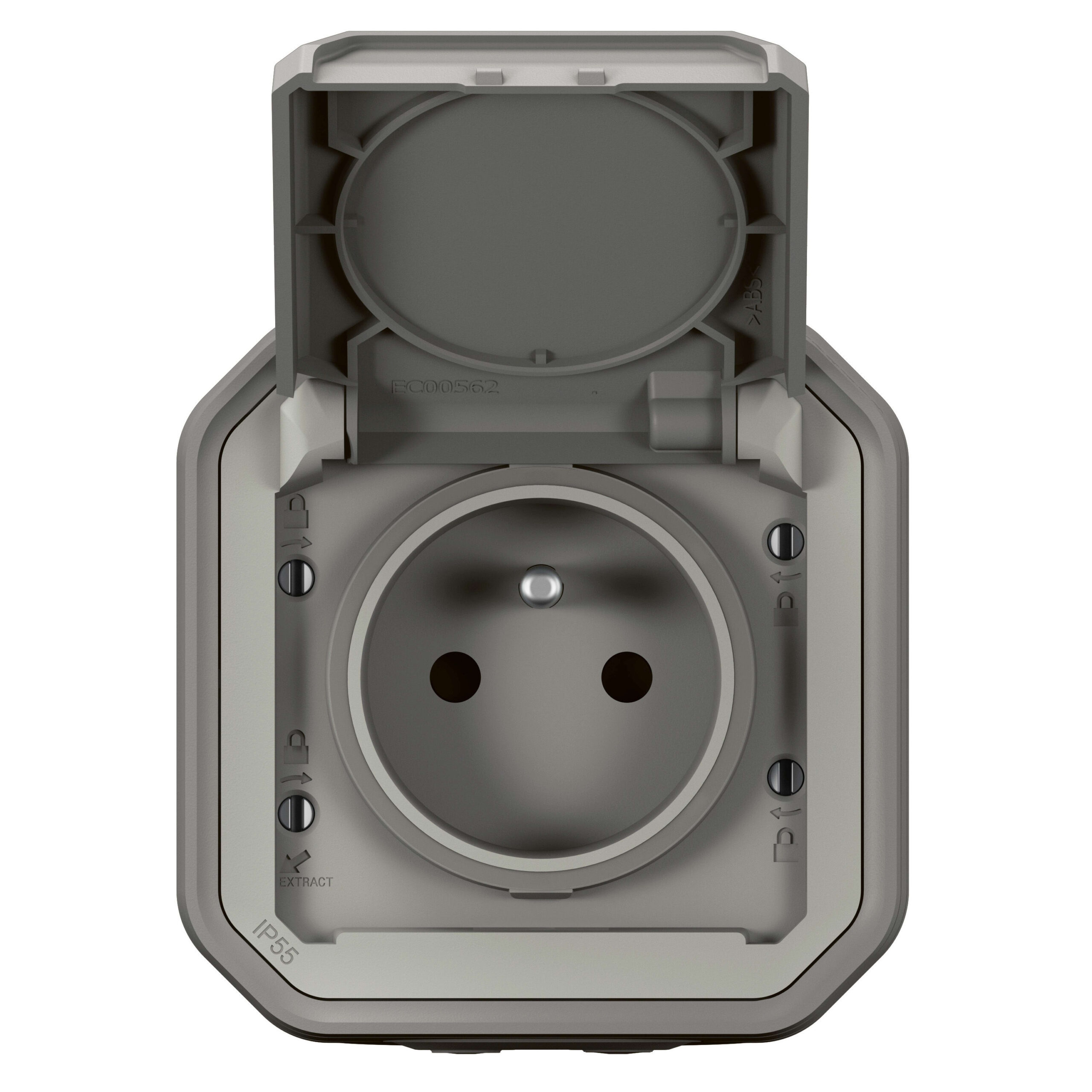 LEGRAND Plexo DIY contactdoos compleet IP55 - grijs 070003