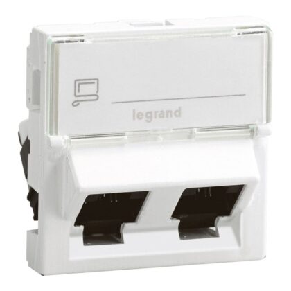 LEGRAND MOSAIC 2XRJ 45 CAT 6 UTP -45° 076504