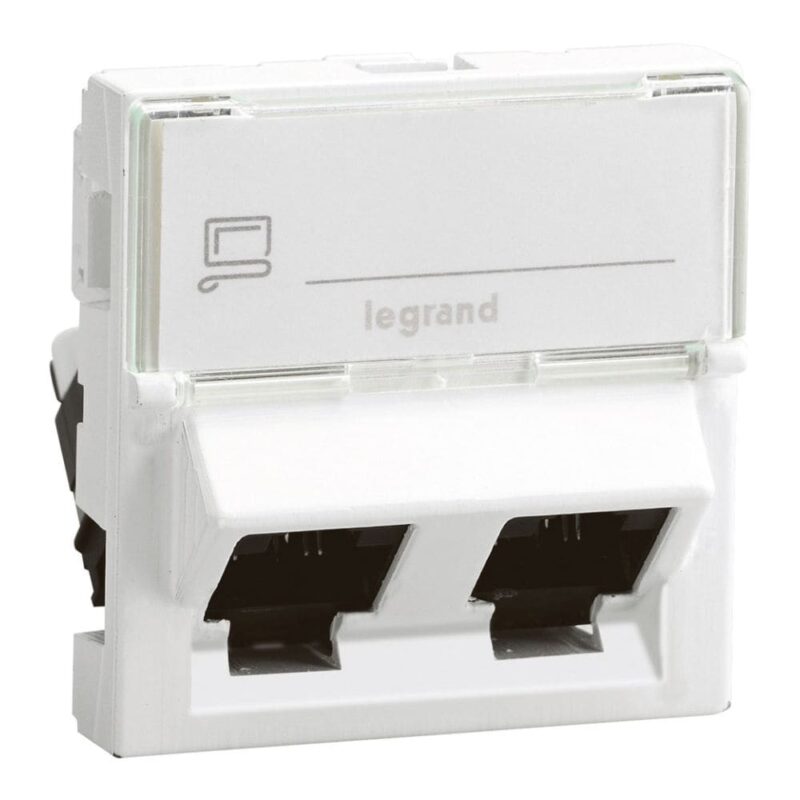 LEGRAND MOSAIC 2XRJ 45 CAT 6 UTP -45° 076504