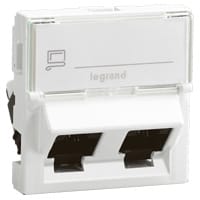 LEGRAND RJ45 CAT6 FTP 2RJ 45°- 2MOD LCS2 MOSAIC. 076506