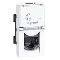 LEGRAND LCS2 contactdoos RJ45 CAT5e F/UTP 1 module Mosaic witte kleur 076552