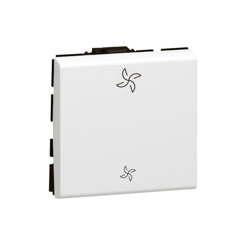 LEGRAND Mosaic ventilatiebediening-10AX 2 modules wit antimicrobieel 077027L
