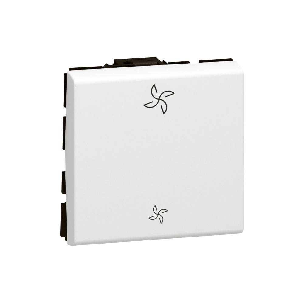 LEGRAND Mosaic ventilatiebediening-10AX 2 modules wit antimicrobieel 077027L