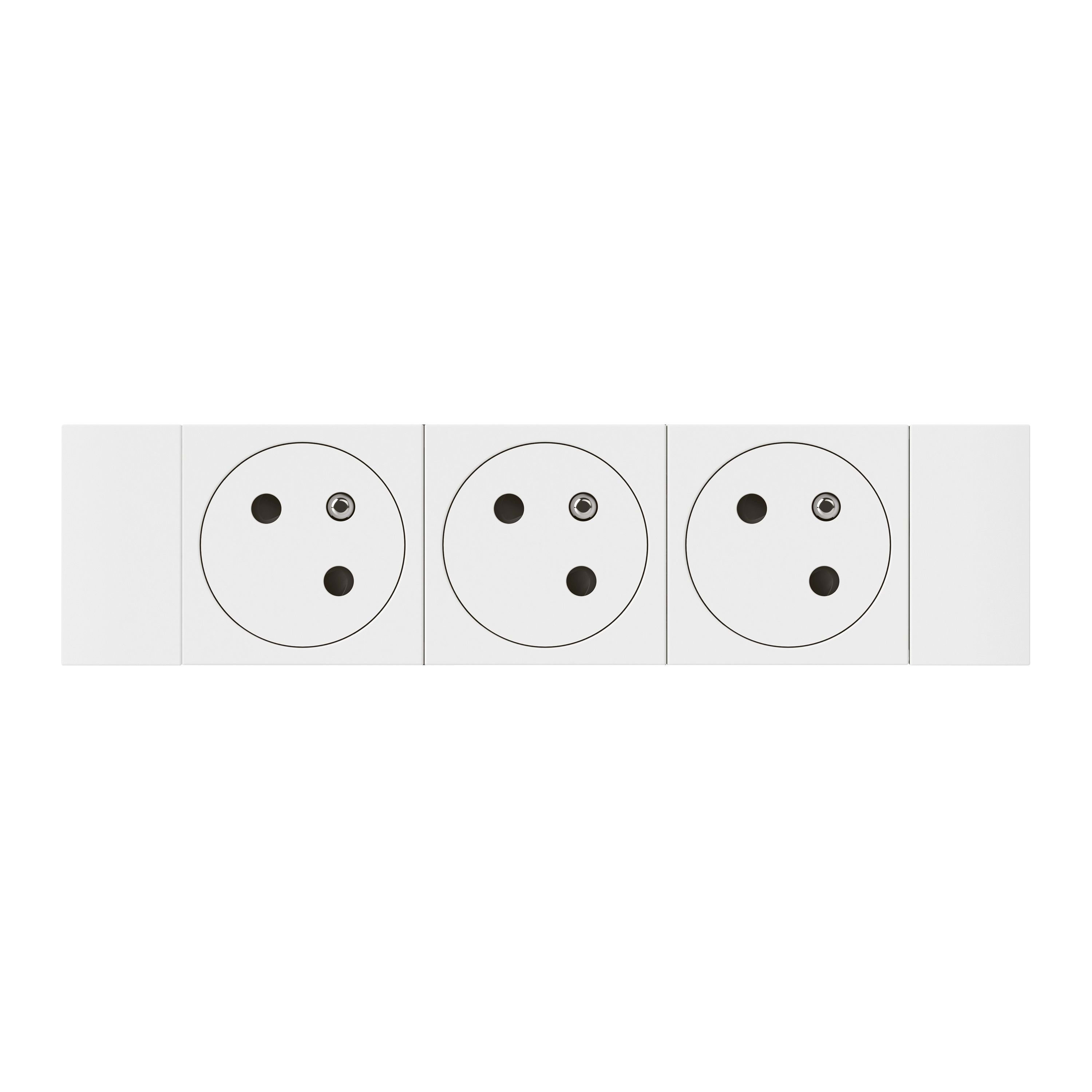 LEGRAND Mosaic Link contactdoos 3x2P+A -vlak- soluclip 6 modules wit 077103L