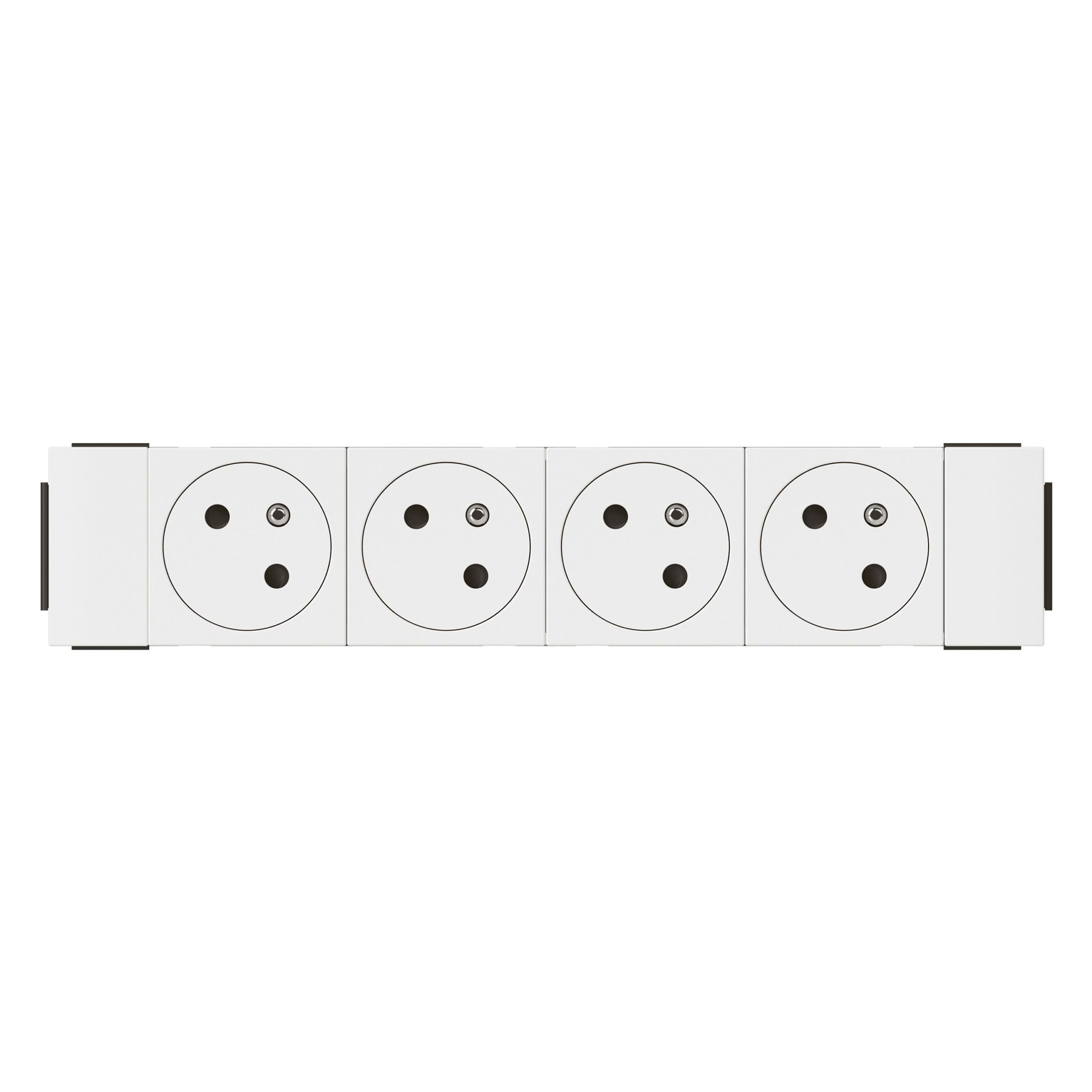 LEGRAND Mosaic Link contactdoos 4x2P+A -vlak- soluclip 8 modules wit 077104L