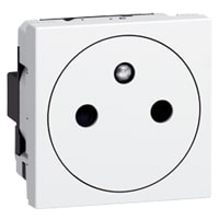LEGRAND Mosaic contactdoos 2P+A plat 10/16A 250V - 2 modules - wit antimicrobieel 077132