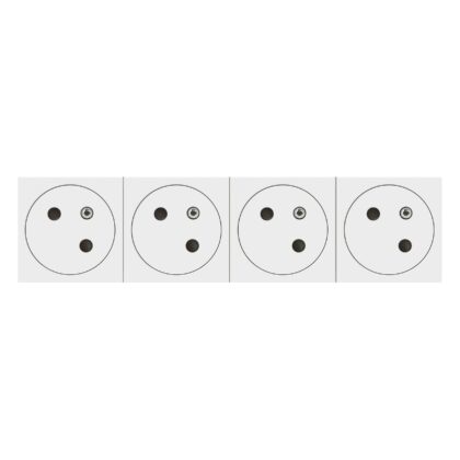 LEGRAND Mosaic Link contactdoos 4x2P+A -vlak- contactdoos op 45°-8 modules wit 077144L
