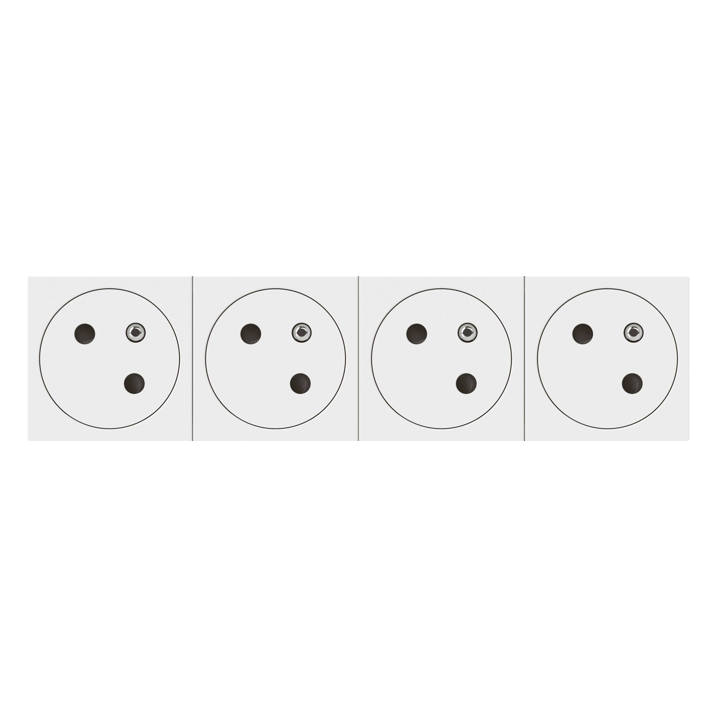 LEGRAND Mosaic Link contactdoos 4x2P+A -vlak- contactdoos op 45°-8 modules wit 077144L