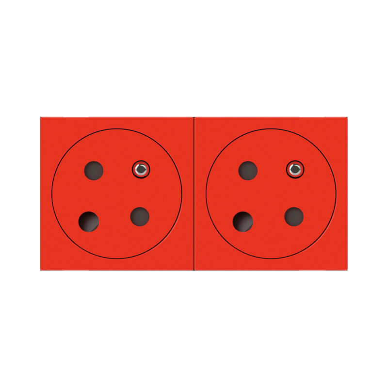 LEGRAND Mosaic Link contactdoos 2x2P+A -vlak-met polarisatie- contactdoos op 45°-4 modul 077152L