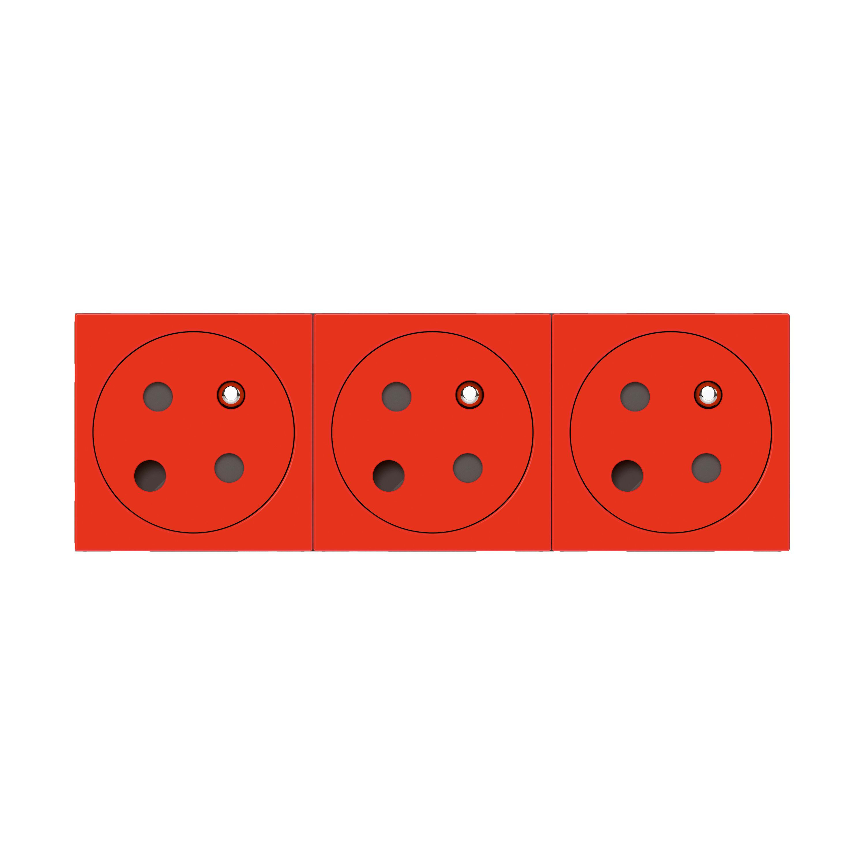 LEGRAND Mosaic Link contactdoos 3x2P+A -vlak-met polarisatie- contactdoos op 45°-6 modul 077153L