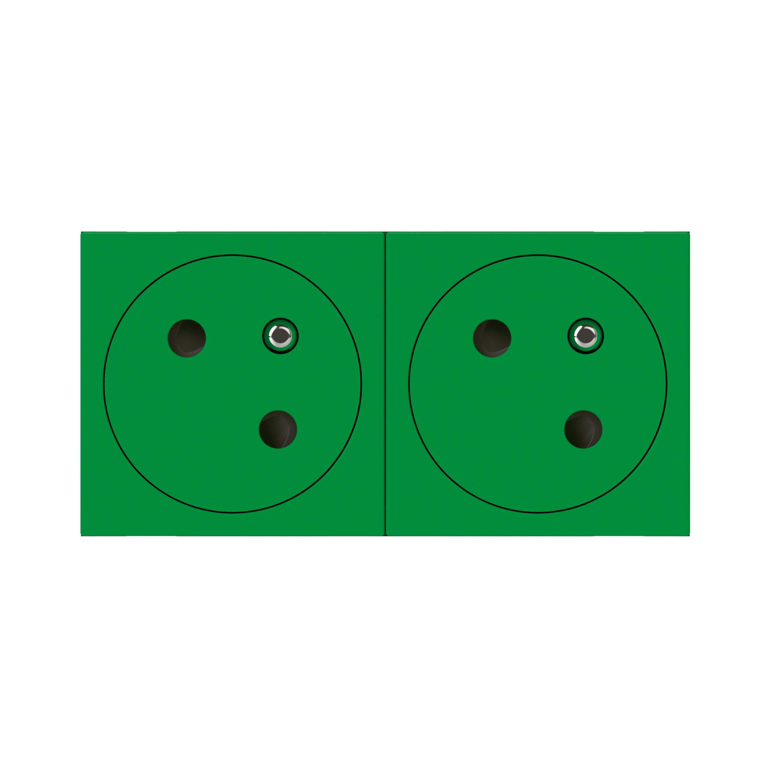 LEGRAND Mosaic Link contactdoos 2x2P+A -vlak- contactdoos op 45°-4 modules groen 077162L