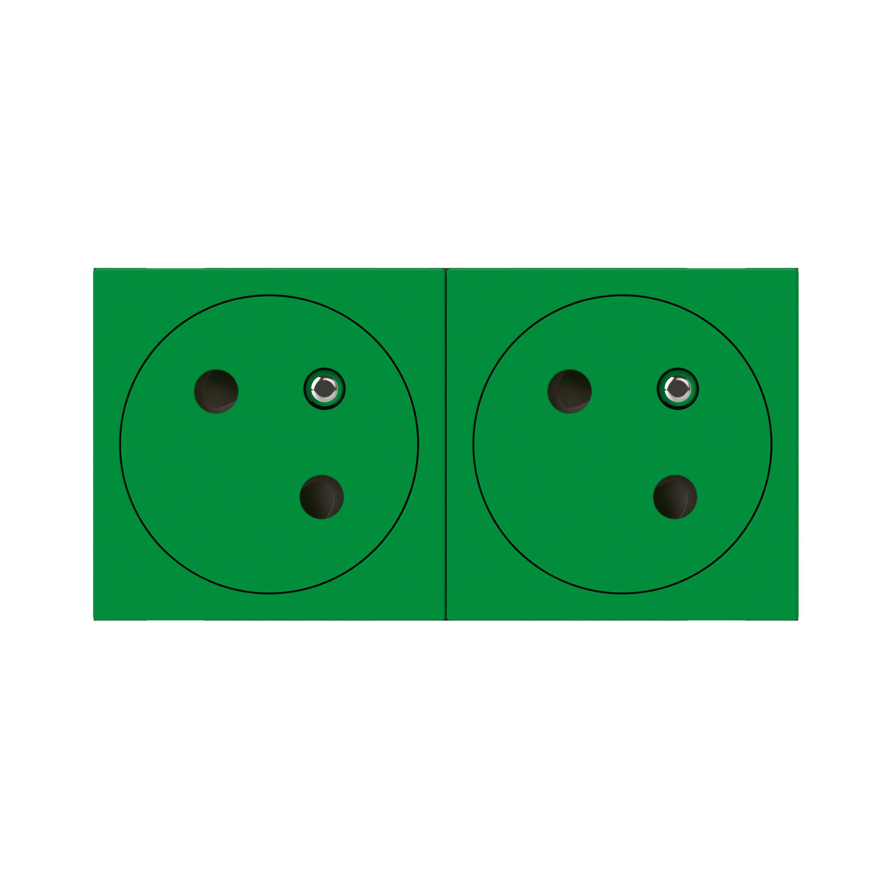 LEGRAND Mosaic Link contactdoos 2x2P+A -vlak- contactdoos op 45°-4 modules groen 077162L