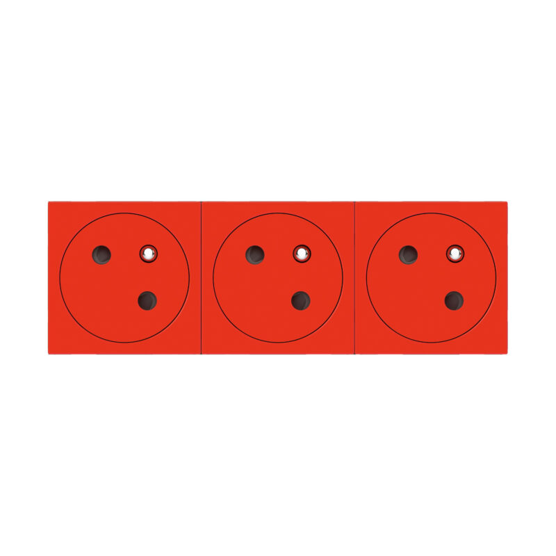 LEGRAND Mosaic Link contactdoos 3x2P+A -vlak- contactdoos op 45°-6 modules rood 077173L