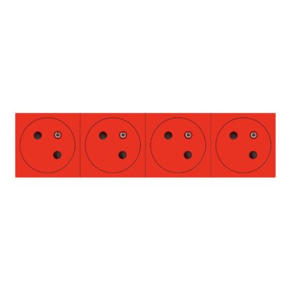 LEGRAND Mosaic Link contactdoos 4x2P+A -vlak- contactdoos op 45°-8 modules rood 077174L