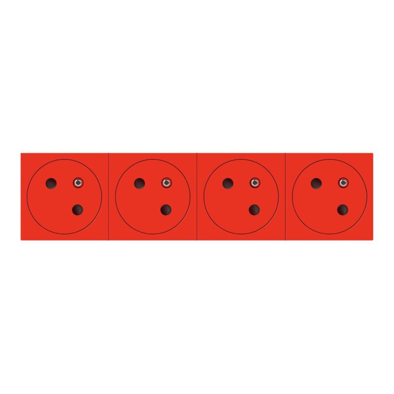 LEGRAND Mosaic Link contactdoos 4x2P+A -vlak- contactdoos op 45°-8 modules rood 077174L