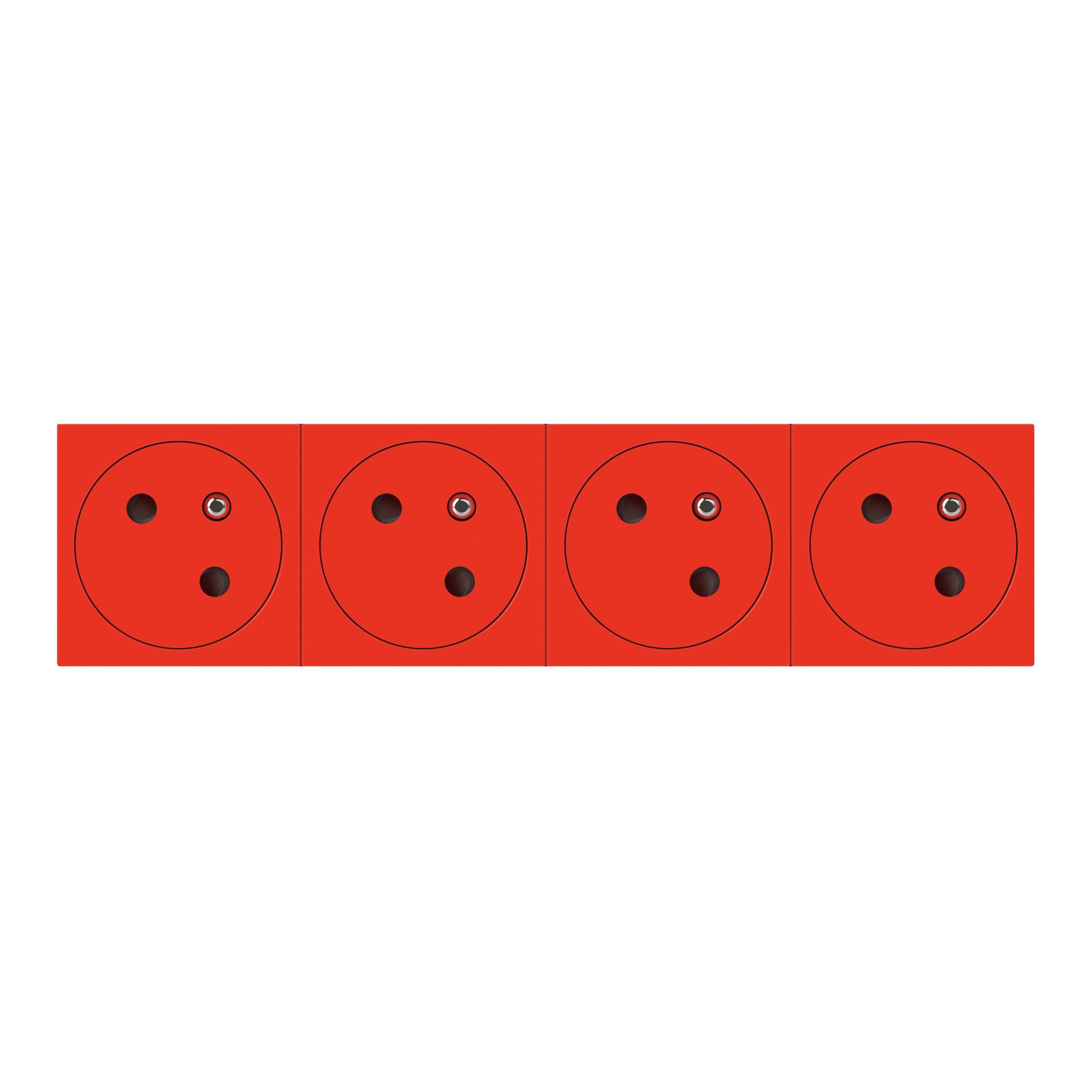 LEGRAND Mosaic Link contactdoos 4x2P+A -vlak- contactdoos op 45°-8 modules rood 077174L