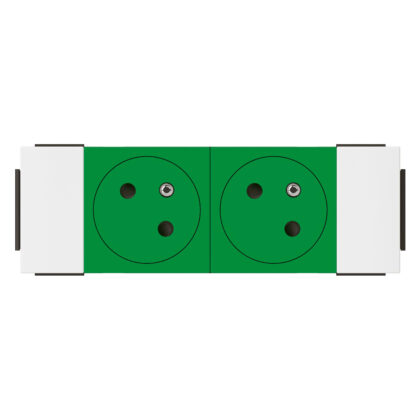 LEGRAND Mosaic Link contactdoos 2x2P+A -vlak- contactdoos op 45°-soluclip-4 modules-groe 077192L
