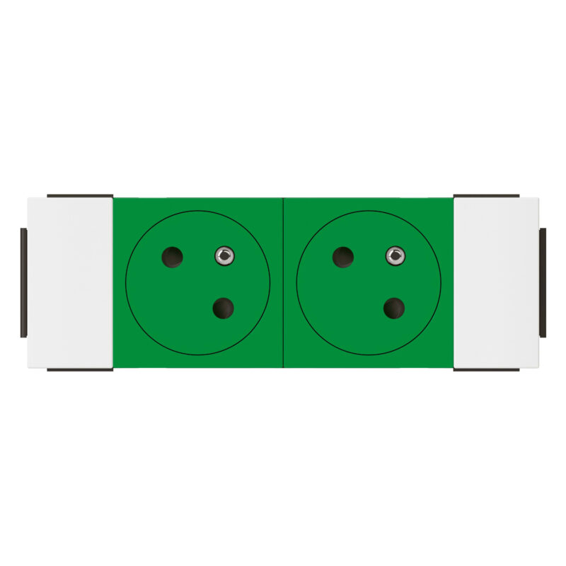 LEGRAND Mosaic Link contactdoos 2x2P+A -vlak- contactdoos op 45°-soluclip-4 modules-groe 077192L