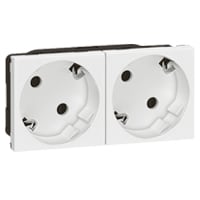 LEGRAND Mosaic ctdoos 2x2P+A Schuko 10/16A 250V - multihouder 077252