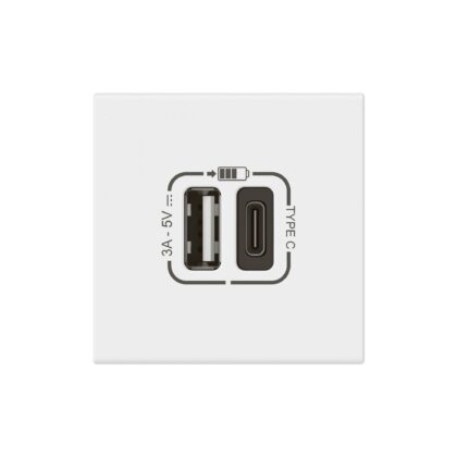 LEGRAND Mosaic Link USB lader type A+C-3A-15W- 2 modules wit 077570L