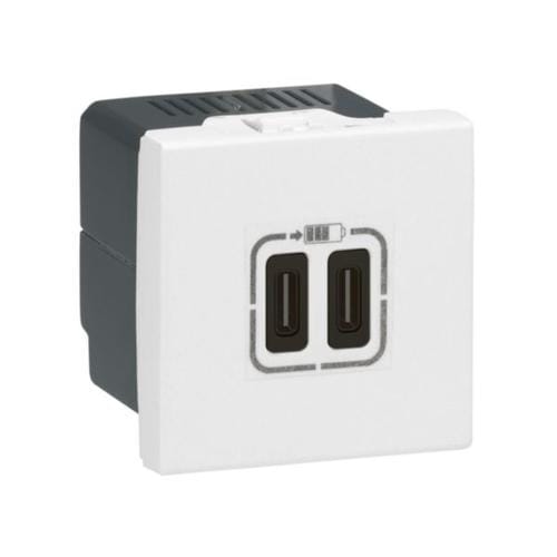 LEGRAND Mosaic USB lader type C 2 mod-wit 077590