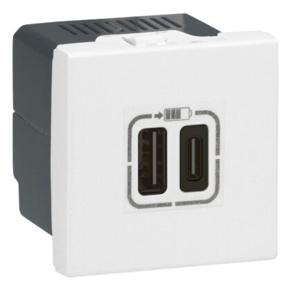 LEGRAND Mosaic USB lader type A+C 2 mod-wit 077592