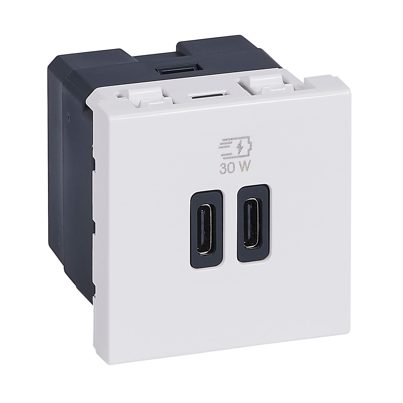LEGRAND Mosaic USB lader C+C 30W PD - 2 mod - wit 077631L