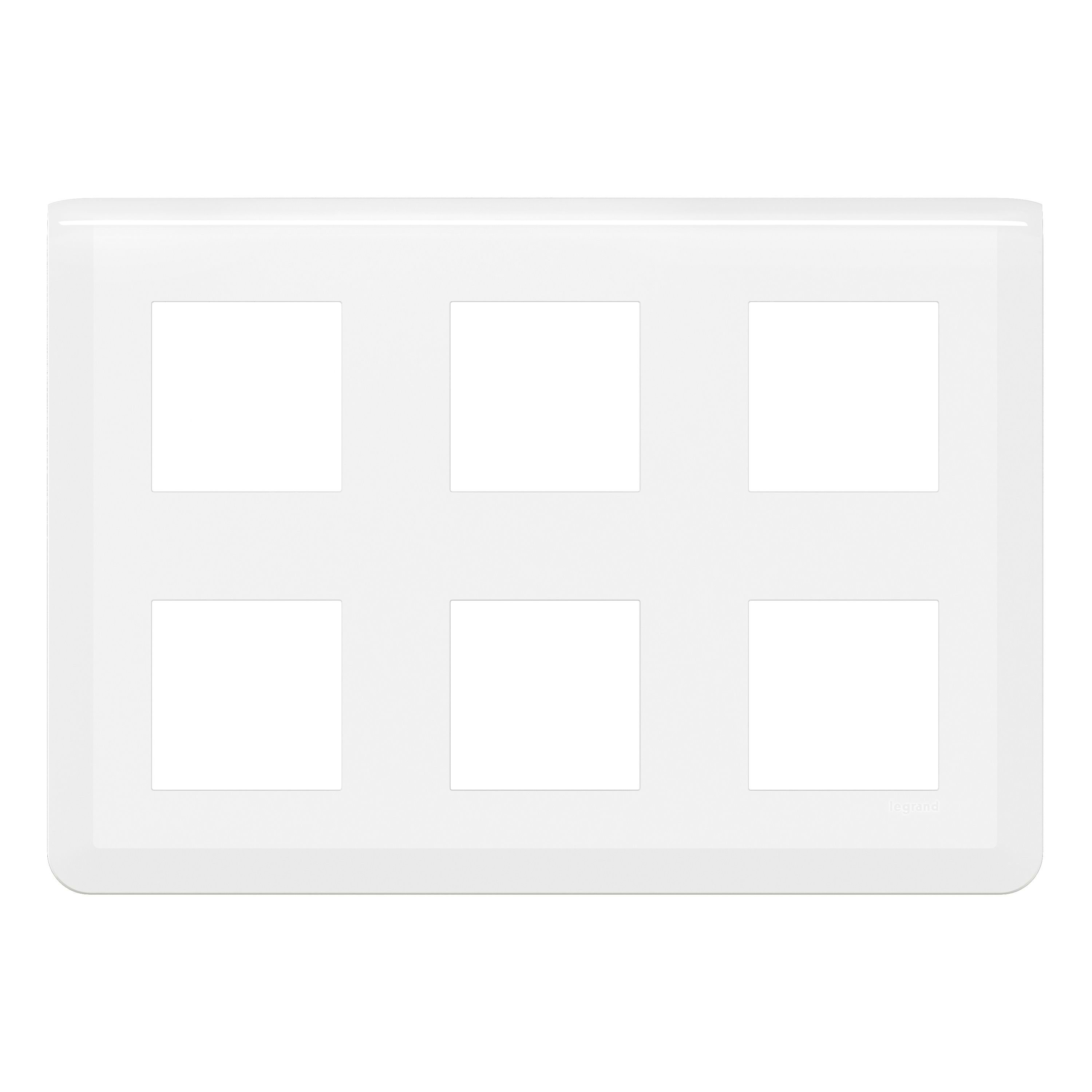 LEGRAND Mosaic afdekplaat 2x3x2 modules wit horizontaal 078832L