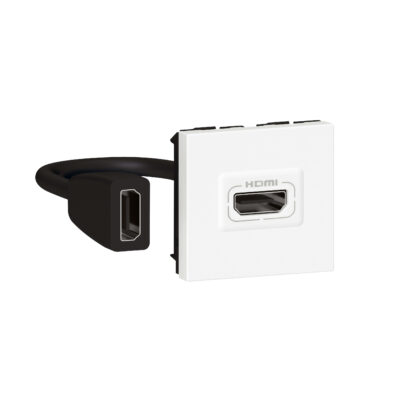 LEGRAND Mosaic HDMI contactdoos type A versie 1.4 voorgeconnecteerde 2 modules wit 078979L