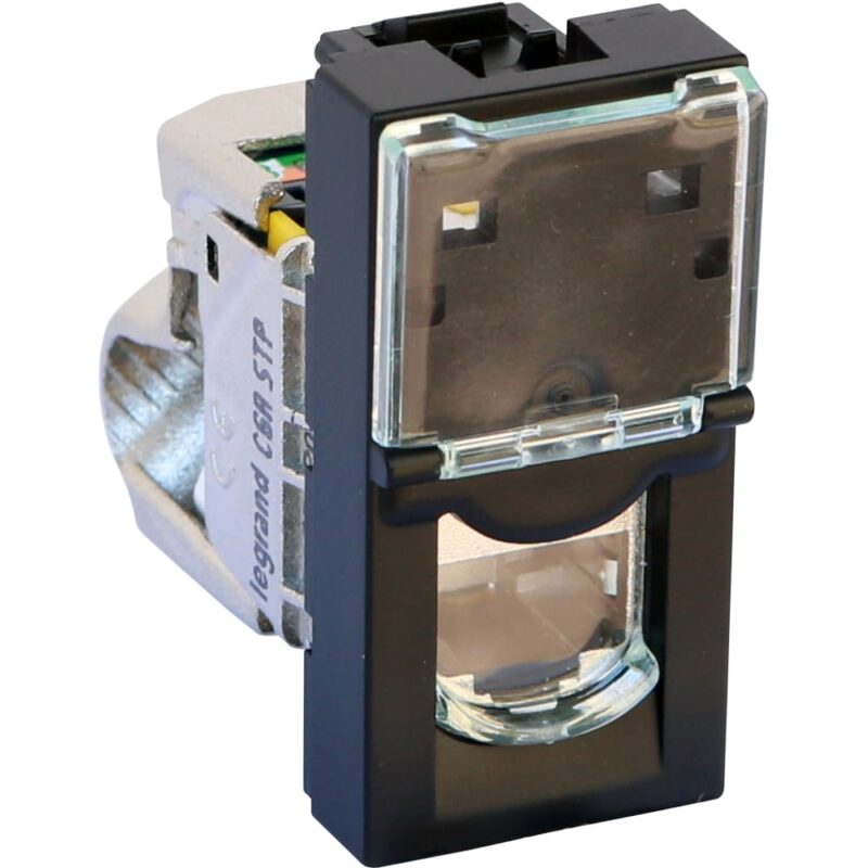 LEGRAND RJ45 cat 6A STP 1 module LCS3 Mosaic - mat zwart. Toolles connector