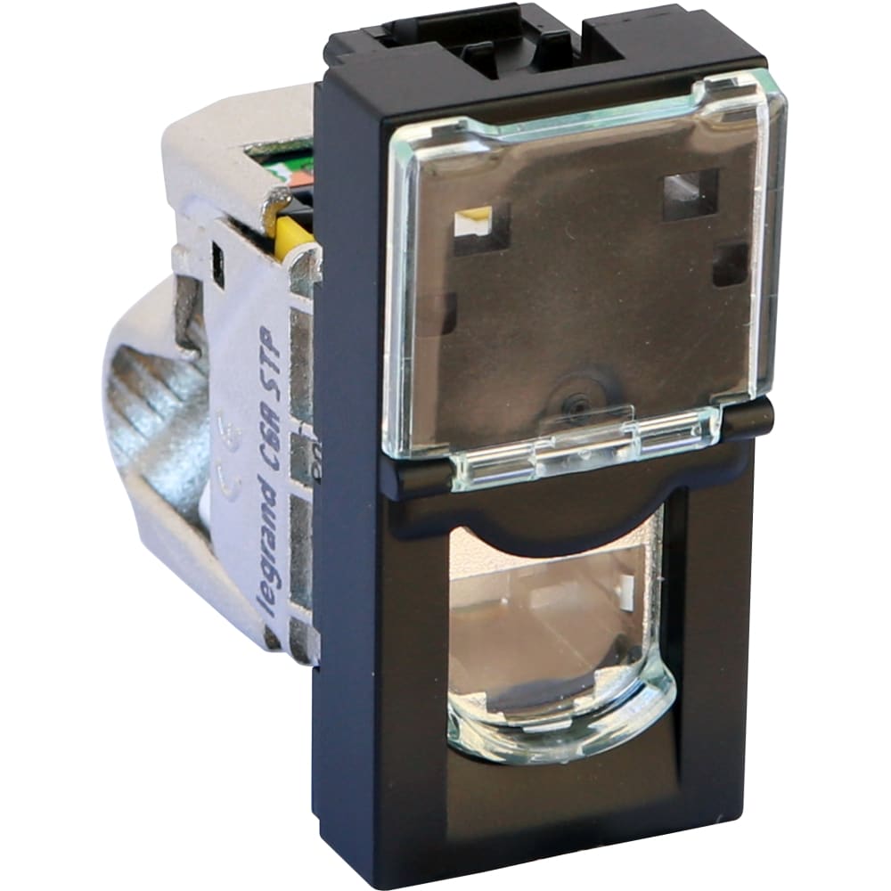 LEGRAND RJ45 cat 6A STP 1 module LCS3 Mosaic - mat zwart. Toolles connector