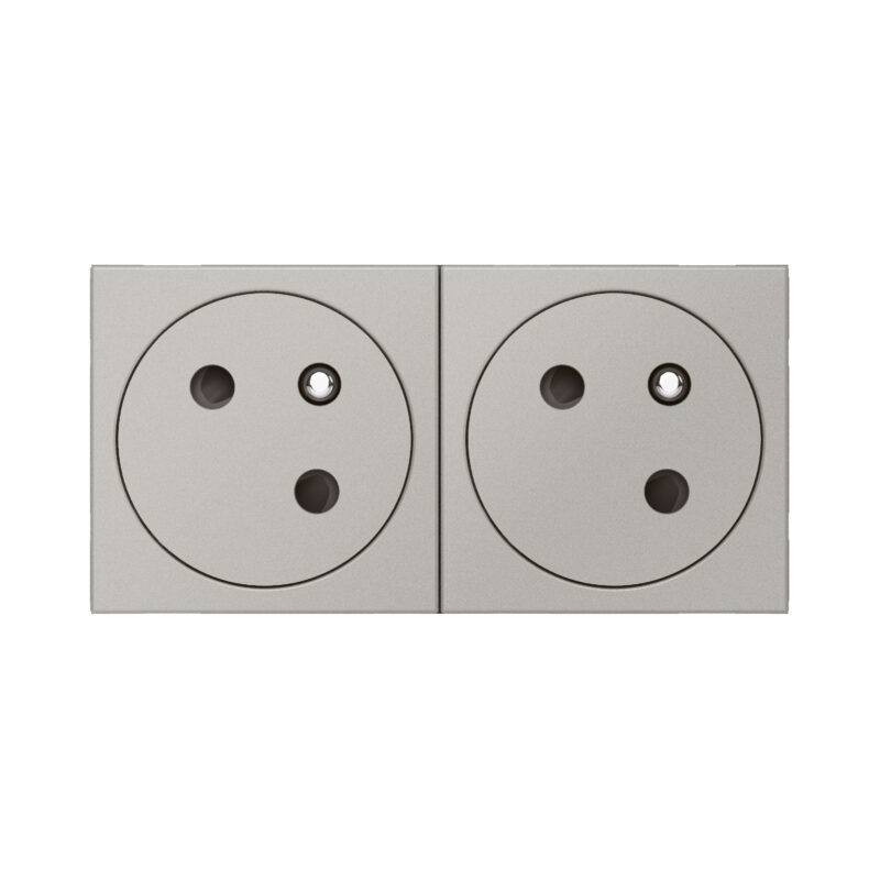 LEGRAND Mosaic Link vlakke contactdoos 2x2P+A op 45°-4 modules alu 079272L