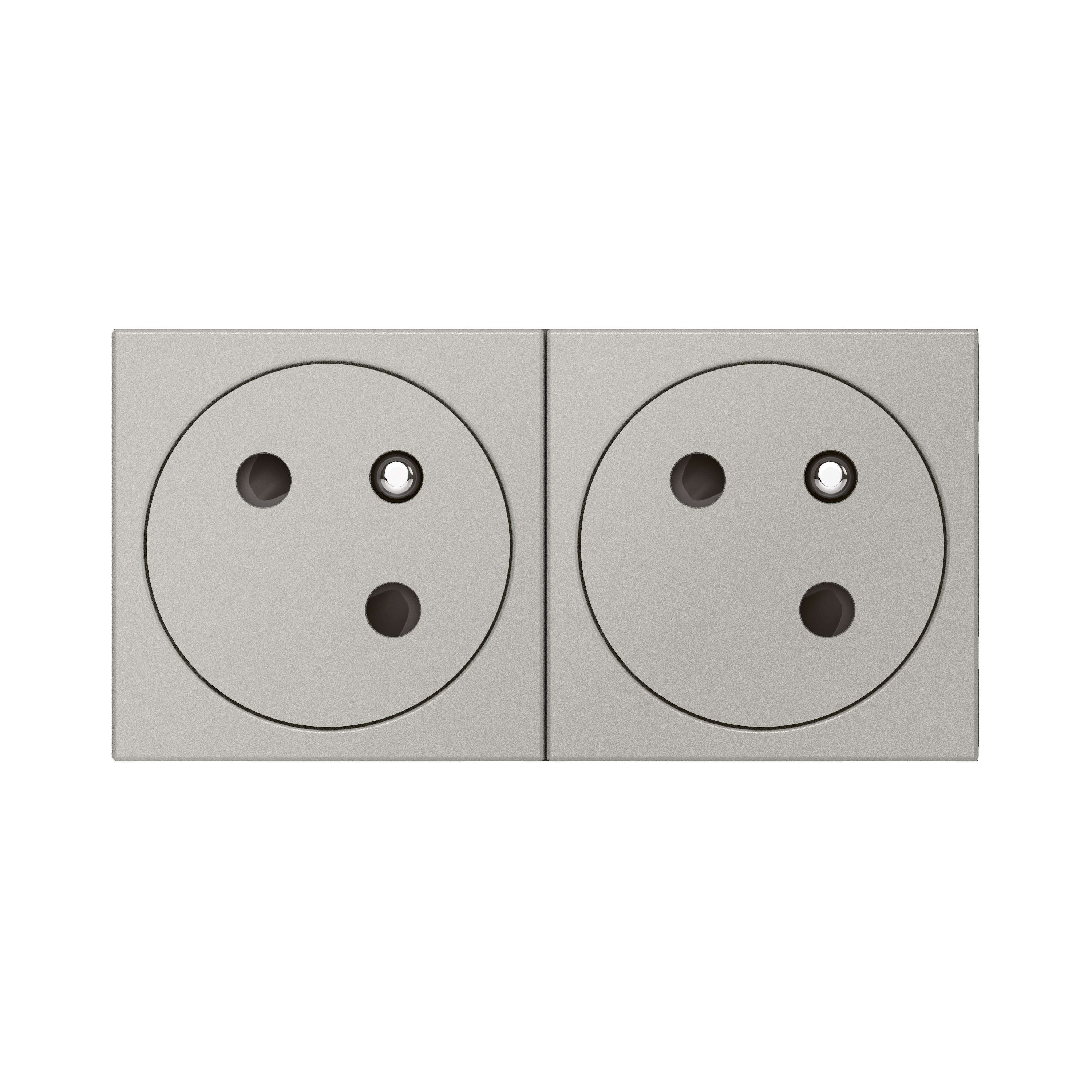 LEGRAND Mosaic Link vlakke contactdoos 2x2P+A op 45°-4 modules alu 079272L