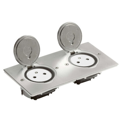 LEGRAND Vloerctdoos 2x2P+A-vlak rechth 4 mod geborsteld inox 089768