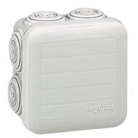 LEGRAND Aftakdoos Plexo vierkant 65x65x40 IP 55 waterdicht -grijs- 7 kabelinvoeren 092005