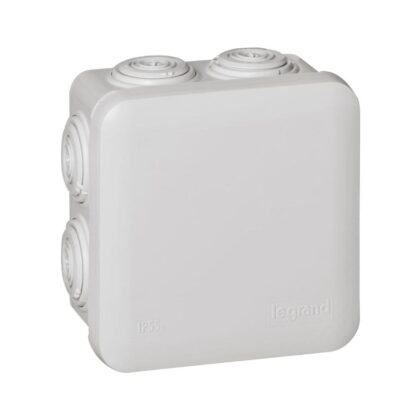 LEGRAND Aftakdoos Plexo vierkant 80x80x45 IP 55 waterdicht -grijs- 7 kabelinvoeren 092012