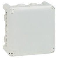 LEGRAND Aftakdoos Plexo vierkant IP 55 waterdicht -grijs- 10 kabelinvoeren 092032