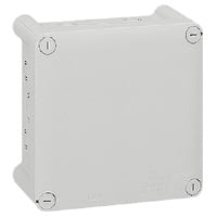 LEGRAND Aftakdoos Plexo vierkant IP 55 waterdicht - grijs - 20 kabelinvoeren 092034