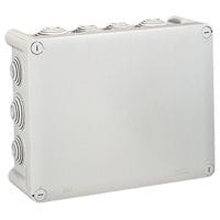 LEGRAND Aftakdoos Plexo rechthoekig IP 55 waterdicht -grijs- 14 kabelinvoeren 092062