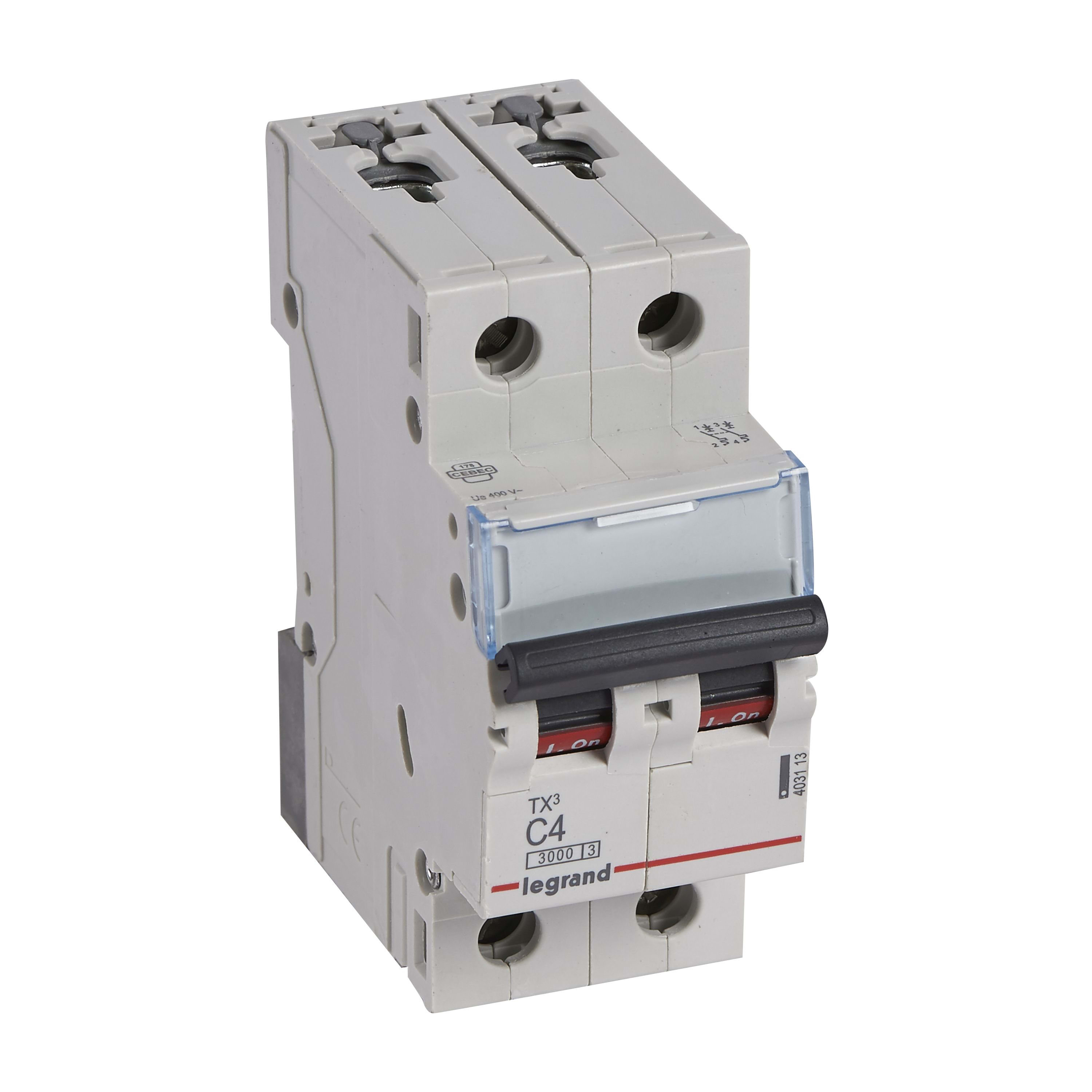 LEGRAND Automaat TX³ 3kA 2P C04 230/400V - 2 modules 403113