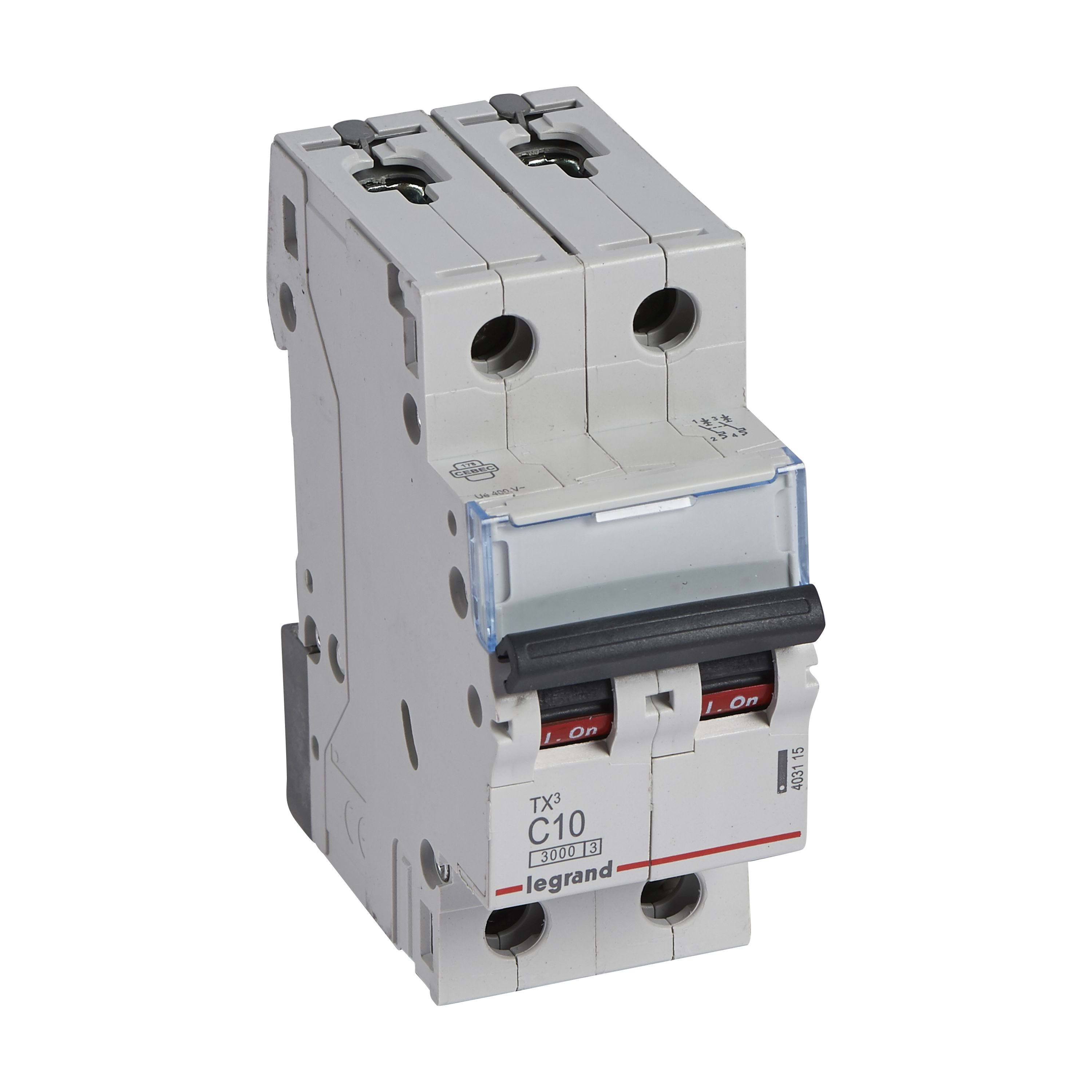 LEGRAND Automaat TX³ 3kA 2P C10 230/400V - 2 modules 403115