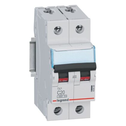 LEGRAND Automaat TX³ 6000A/6kA 2P C20 230/400V - 2 modules 403529