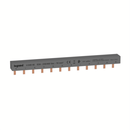 LEGRAND Rail met tanden 2P/3F - 6 app. 12 modules - 10 mm² 404948