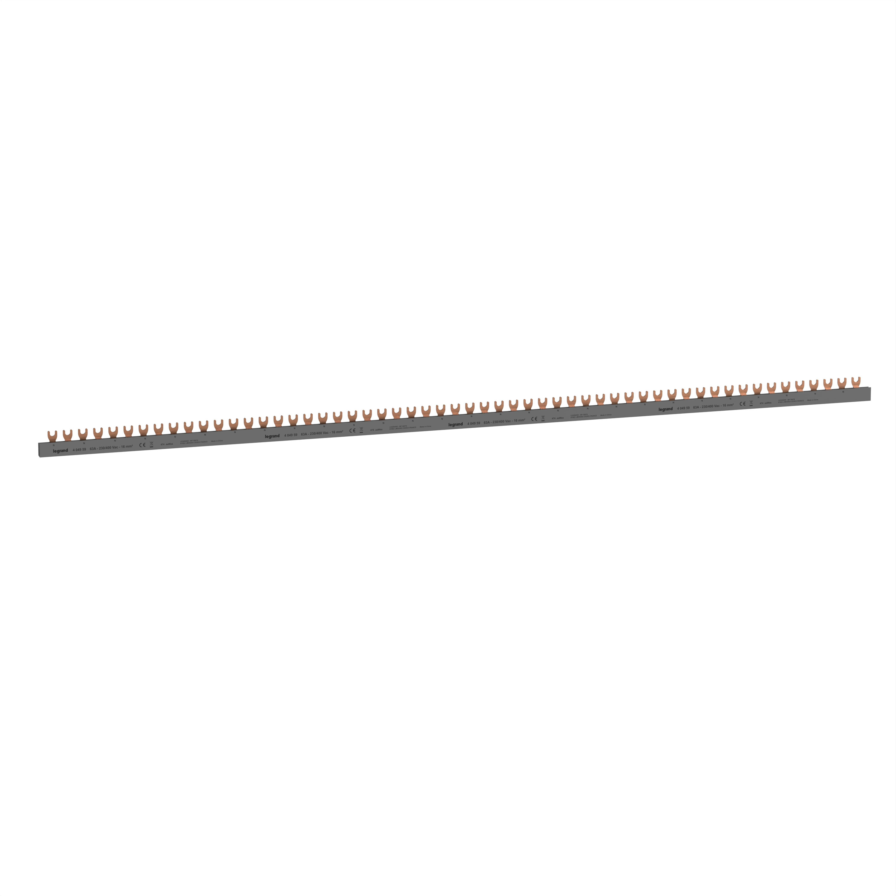 LEGRAND Rail met vorken 2P - 28 app. 56 modules - 16 mm² 404959