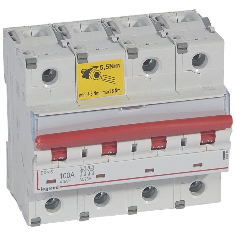 LEGRAND Lastschakelaar DX³ 4P 100A met uitschakelaar - 4 modules 406546