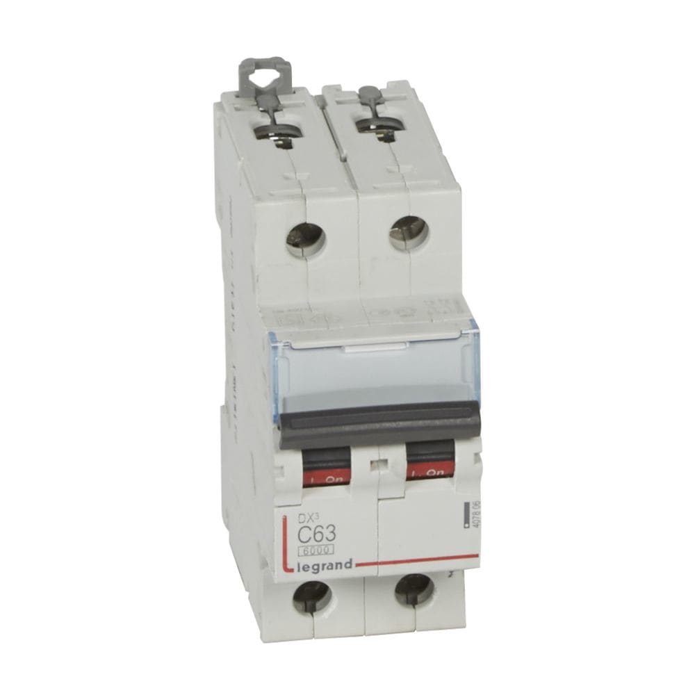 LEGRAND Automaat DX³ 6000A/10kA 2P C63 400V 2 modules 407806