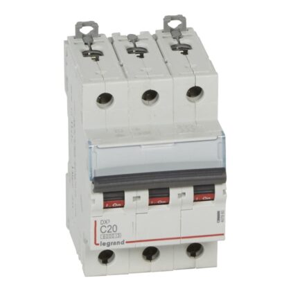 LEGRAND Automaat DX³ 6000A/10kA 3P C20 400V 3 modules 407860