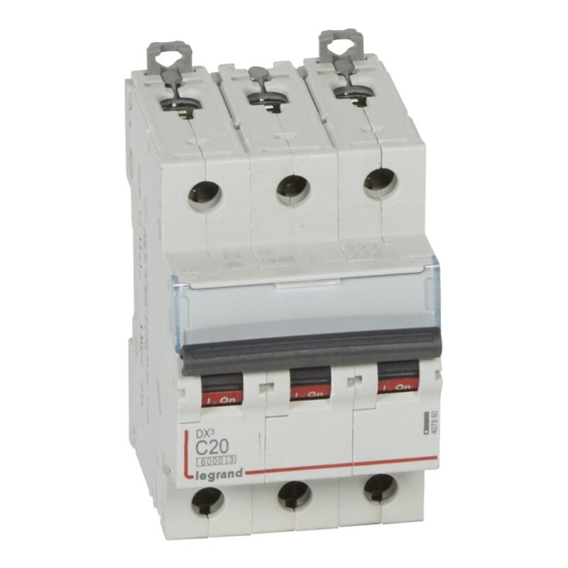 LEGRAND Automaat DX³ 6000A/10kA 3P C20 400V 3 modules 407860